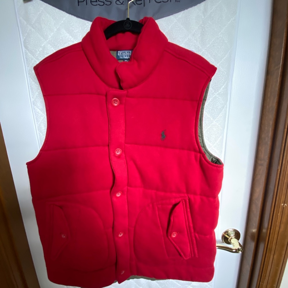 Polo by Ralph Lauren Men’s Red Quilted Vest- Large